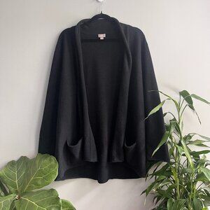 Black J Jill Cashmere Open Cardigan Size XL